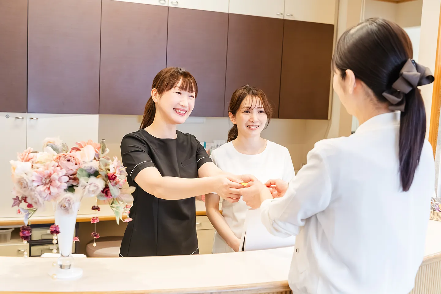 院内での受付の様子